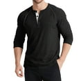 thumbnail image 1 of CQONEPT Men's Long Sleeve Shirts Drop Shoulder Blouse Skinny Comfy Undershitrts Casual Basic Pullover Tops Black M, 1 of 2