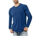 thumbnail image 1 of CQONEPT Men's Pajama Home Wear Sleep Tunic Tops Long Sleeve Pj Crewneck Workouts Lightweight Pullover Tops Blue 2XLL, 1 of 5