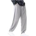 thumbnail image 1 of CQONEPT Men's Pants BaggySweatpants Drawstring Casual Elastic Waisted Pants Loose Fit Tapered Outdoor Trousers with Pockets Gray XXXXL, 1 of 5