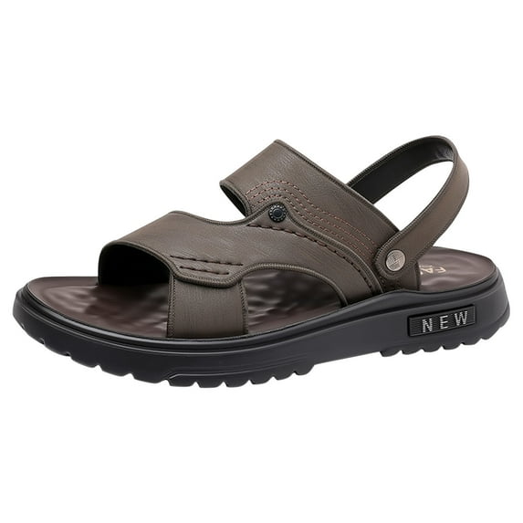 CQONEPT Men's Sandals Hiking Water Beach Sport Outdoor Athletic Arch Support Summer Sandals Khaki Size 5