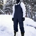 thumbnail image 1 of CQONEPT Men's Snow Ski Jumpsuit Windproof Waterproof Bib Overall Snowboard Insulated Romper with Zip Pockets Navy S, 1 of 7