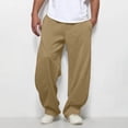 thumbnail image 1 of CQONEPT Men's Sweatpants Wide Leg Elastic Waist Jogger Pant Lounge Warm Winter Athletic Cycling Pants with Pockets Khaki M, 1 of 7