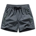 thumbnail image 1 of CQONEPT Men's Swim Trunks Breathable Zipper Pocket Quick Dry with Mesh Liner Board Shorts for Summer Beach Gray M, 1 of 3