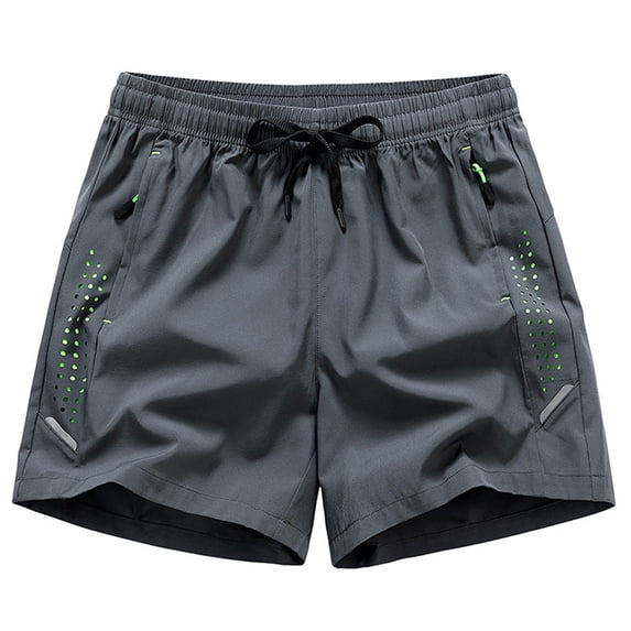CQONEPT Men's Swim Trunks Breathable Zipper Pocket Quick Dry with Mesh Liner Board Shorts for Summer Beach Gray M