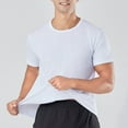 thumbnail image 1 of CQONEPT Men's T Shirt Soft Breathable Casual Summer Tee Shirt Short Sleeved Tee Plain Stretchy Shirts White L, 1 of 7