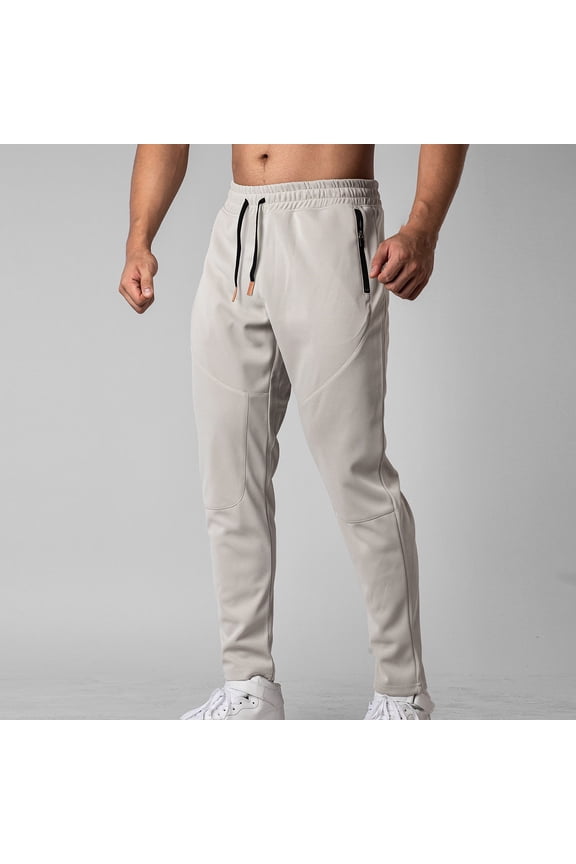 Men's Tactical Pants Hiking Cycling Athletic Jogger Pant Drawstring Lightweight Outdoor Golf Pants with Pockets Silver XL