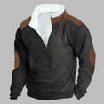 thumbnail image 1 of CQONEPT Mens 1/4 Zip Sweatshirts Fleece Lined Hoodies Dressy Casual Pullover Tops Hooded Winter Clothes Black 3XL, 1 of 3