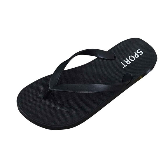 CQONEPT Mens Arch Support Flip Flops Yoga Comfortable Recovery Walking Thong Sandals Lightweight Slip On Summer Beach Slippers Black Size 8