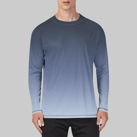 CQONEPT Mens Big and Tall Blouse Crewneck Lightweight Undershitrts Long Sleeve Shirts Dressy Casual Tunic Tops Gray M