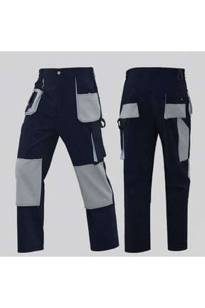 Mens Big and Tall Cargo Work Pants Waterproof Durable Ripstop Pant Workwear Hi Vis Safety Pants with Multi Pockets Dark Blue 3XL