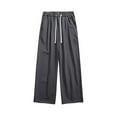 thumbnail image 1 of CQONEPT Mens Big and Tall Pants Wide Leg Baggy Elastic Waist Pant Drawstring Lightweight Trousers with Pockets Dark Gray 2XL, 1 of 6
