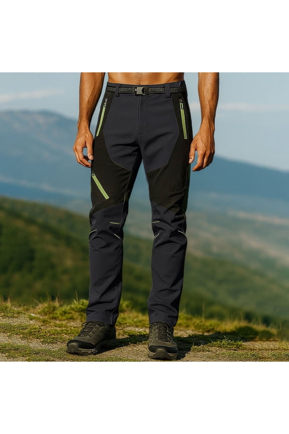Mens Big and Tall Quick Dry Pants Durable Ripstop Hiking Camping Pant Travel Jogging Outdoor Pant with Zip Pockets Black XL