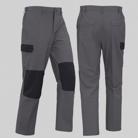 CQONEPT Mens Big and Tall Worker Pants with Pockets Breathable Patchwork Cargo Pant Workwear Waterproof Trousers Dark Gray M