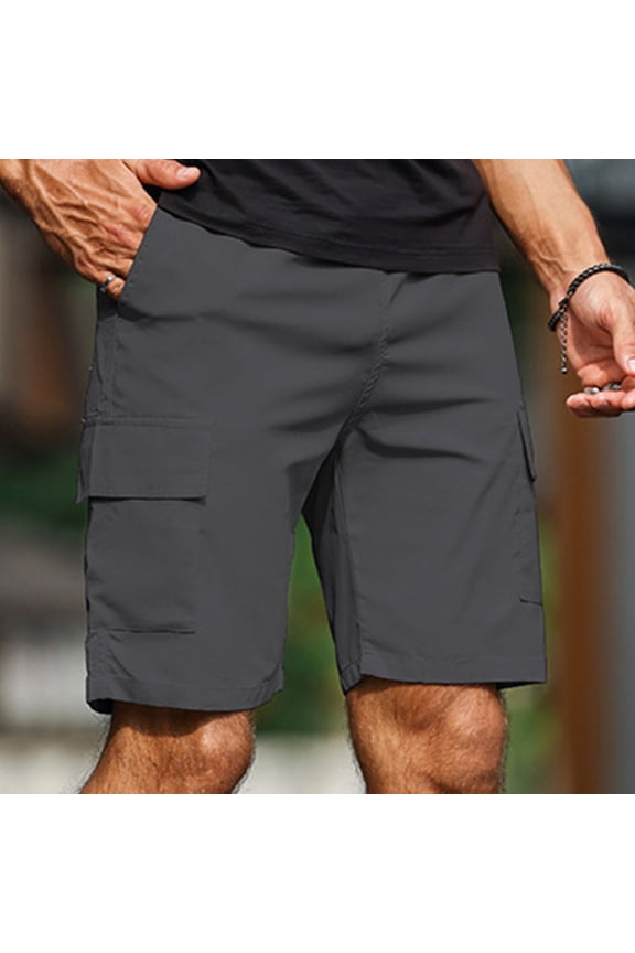 Mens Cargo Pants Work Pants Summer Short Pants Work Pants with Multi Pockets Stretchy Hiking half Pants