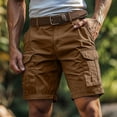 thumbnail image 1 of CQONEPT Mens Cargo Short Pants Ripstop Durable Workwear Short Pants with Multi Pocket Hiking Camping Short Pants Brown 4XL, 1 of 6