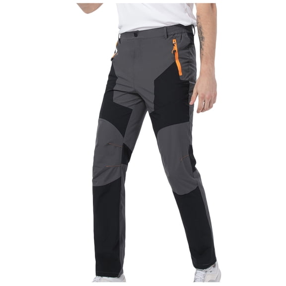 CQONEPT Mens Climbing Pants Hiking Quick Dry Ripstop Durable Pant Waterproof Outdoor Tactical Pants with Zip Pockets Gray M