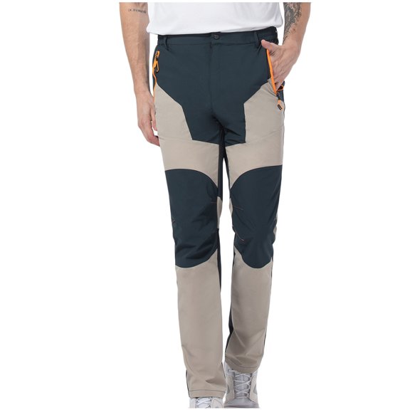 CQONEPT Mens Climbing Pants Hiking Quick Dry Ripstop Durable Pant Waterproof Outdoor Tactical Pants with Zip Pockets Khaki L