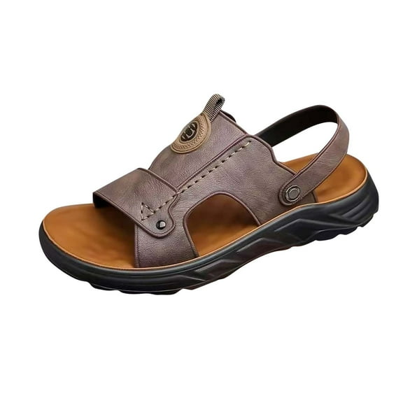 CQONEPT Mens Fisherman Sandals Walking Dress Casual Sandalias Whith Memory Foam Summer Outdoor Athletic Adjustable Comfortable Brown Size 8