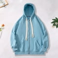thumbnail image 1 of CQONEPT Mens Fleece Sweatshirts Drawstring Dressy Casual Hoodies Lounge Pullover Tops with Pockets Light Blue S, 1 of 6