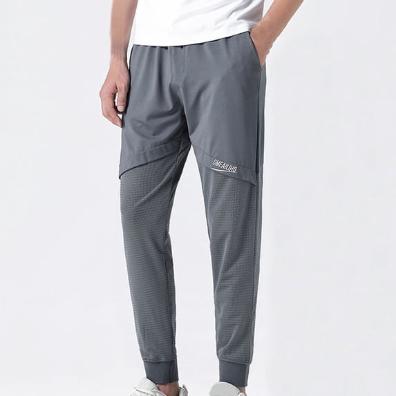 CQONEPT Mens Jogger Pant Cotton Stretch Sweatpants with Drawstring Waist Elastic Waterproof Casual Pants with Pockets Gray M