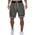 thumbnail image 1 of CQONEPT Mens Mesh Shorts Basketball Running Athletic Gym Workout Drawstring Outdoor Shorts with Zip Pocket Dark Gray XL, 1 of 3