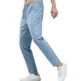 thumbnail image 1 of CQONEPT Mens Pants Lounge Loose Fit Stretchy Pant with Zip Pocket Drawstring Slim Fit Elastic Waisted Camping Trousers Light Blue L, 1 of 6