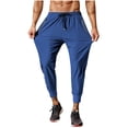 thumbnail image 1 of CQONEPT Mens Pants Quick Dry Breathable Athletic Jogger Pant Drawstring Lightweight Cycling Trousers with Zip Pockets Blue XS, 1 of 6