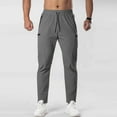 thumbnail image 1 of CQONEPT Mens Quick Dry Pants with Zip Pockets Breathable Athletic Running Pant Hiking Travel Outdoor Drawstring Pants Dark Gray XL, 1 of 6