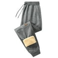 thumbnail image 1 of CQONEPT Mens Sherpa Fleece Pants Warm Straight Leg Drawstring Pants Casual Loose Winter Streetwear Pant with Pocket Gray XS, 1 of 3