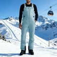 thumbnail image 1 of CQONEPT Mens Snow Ski Bib Overall Windproof Windbreaker Romper Insulated Snowboarding Jumpsuit with Pockets Light Blue 2XL, 1 of 7