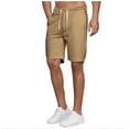thumbnail image 1 of CQONEPT Mens Sweat Shorts Athletic Running Jogger Pant Drawstring Casual Loose Fit Summer Shorts with Pockets Khaki L, 1 of 6