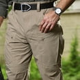 thumbnail image 1 of CQONEPT Mens Tactical Pant with Zipper Pockets Quick Dry Cargo Pants Lerisure Loose Fit Fishing Camping Hiking Trousers Khaki M, 1 of 5