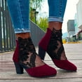 thumbnail image 1 of CQONEPT Open Toe High Heels Sandals with Back Zipper Cutout Breathable Non-Slip Block Heeled Ankle Bootie Sandals Fashion Wedding Party Dress Shoes Size 6.5 Red, 1 of 8