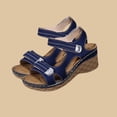 thumbnail image 1 of CQONEPT Orthopedic Wedge Sandals for Women with Arch Support Open Toe Low Heel Wedges Sandals with Ankle Strap Wide Width Vacation Shoes Navy 38, 1 of 5