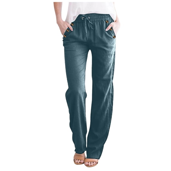 CQONEPT Oversize Quick Dry Pants for Womens Lightweight Athletic Pant with Zip Pockets Travel Outdoor Trousers Green L