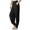 thumbnail image 1 of CQONEPT Pants for Womens Loungewear Baggy Tapered Harem Pants Lightweight Athletic Running Trousers with Pocket Black 3XL, 1 of 5