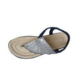 thumbnail image 1 of CQONEPT Rhinestone Flat Sandals,Women's Pearl Decor Clear Straps Open Toe Flat Sandals Elastic Ankle Strap Sandals Slip on Open Toe Cute Flat Sandals for Summer Beach Sandals Blue Size 9.5, 1 of 8