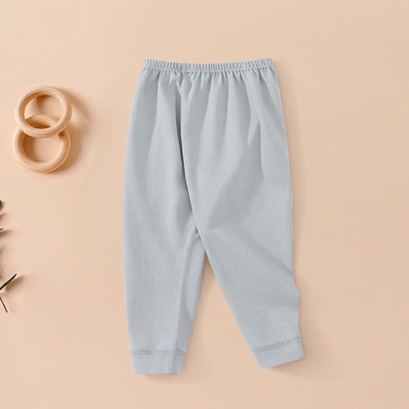 CQONEPT Sherpa Fleece Pants for Girls Straight Leg Sweatpants Soft Comfy Jogging Thick Thermal Pants Gray 1 Year