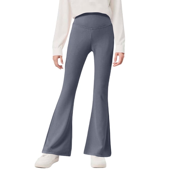 CQONEPT Sherpa Fleece Pants for Girls Straight Leg Sweatpants Soft Comfy Jogging Thick Thermal Pants Navy 8 Years