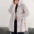 thumbnail image 1 of CQONEPT Sherpa Fleece for Womens Button Down Hoodie Fuzzy Thick Thermal Overcoat Casual Trendy Outerwear Winter Coat Beige XL, 1 of 7