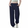 CQONEPT Sherpa Lined Sweatpants for Girls Tapered Jogger Pant Running Workouts Activewear Outdoor Pants with Pockets Navy 11 Years