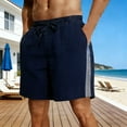 thumbnail image 1 of CQONEPT Shorts for Mens Elastic Waist Side Striped Drawstring Short Pants with Pockets Elastic Waist Short Pants Blue 2XL, 1 of 7