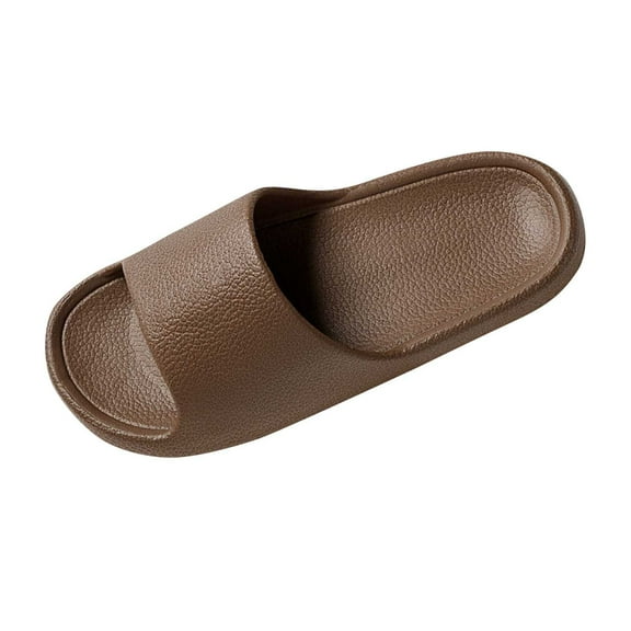 CQONEPT Shower Shoes for Women and Men - Bathroom Slippers - Non Slip House Slides - Lightweight Beach Sandals Brown Size 7