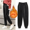 thumbnail image 1 of CQONEPT Soft Velour Sweatpants for Womens Fall Winter Sherpa Fleece Pant Casual Cozy Elastic Waisted Drawstring Jogger Pant Black L, 1 of 6