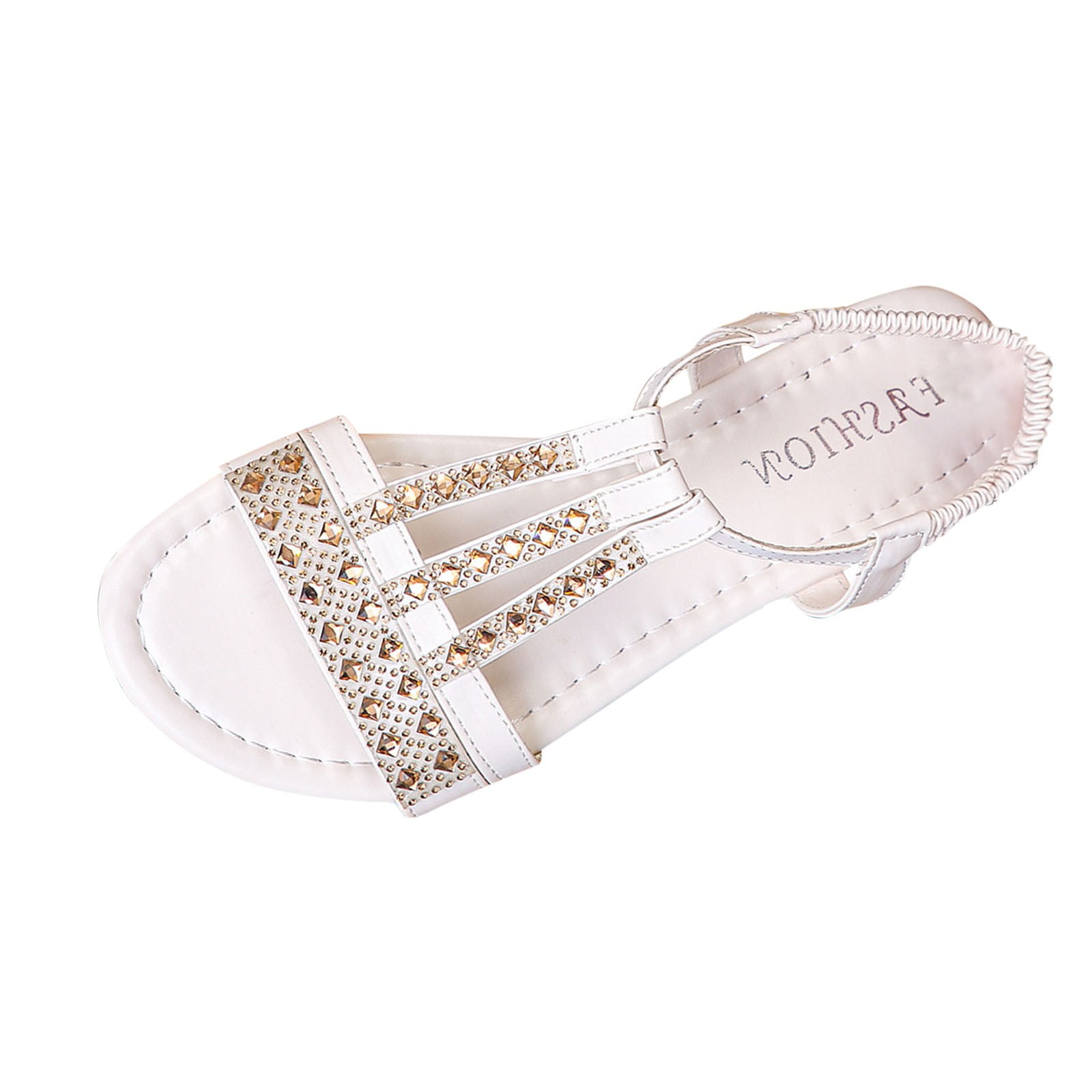 White Open Toe Ankle Strap Flower Chunky High Heels main image 1