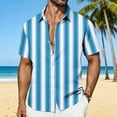thumbnail image 1 of CQONEPT Striped Button Down Shirts for Mens Casual Short Sleeve Shirt Summer Beach Vacation Tops for Mens Light Blue S, 1 of 7