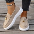thumbnail image 1 of CQONEPT Suede Loafers Flats for Women Slip On Lightweight Comfy Everyday Shoes Slip On Shoe Spring Trendy Flats Khaki 40, 1 of 7