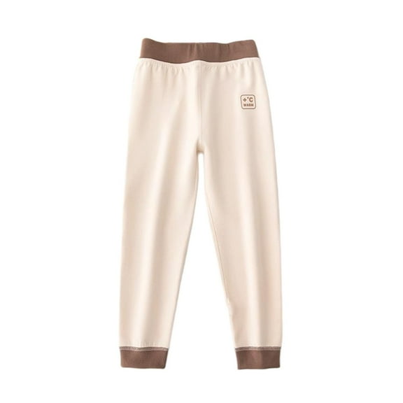 CQONEPT Sweatpants for Teen Boys Lounge Loose Fit Jogger Pant High Waist Trendy Youth School Uniform Trousers Beige 3 Years