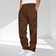 thumbnail image 1 of CQONEPT Sweatpants with Zip Pockets for Mens Lerisure Fleece Jogger Pant Elastic Waist Drawstring Workouts Pants Brown M, 1 of 6