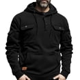 thumbnail image 1 of CQONEPT Sweatshirts for Mens Dressy Casual Fleece Hoodies Winter Clothes Going Out Pullover with Pockets Black XL, 1 of 2